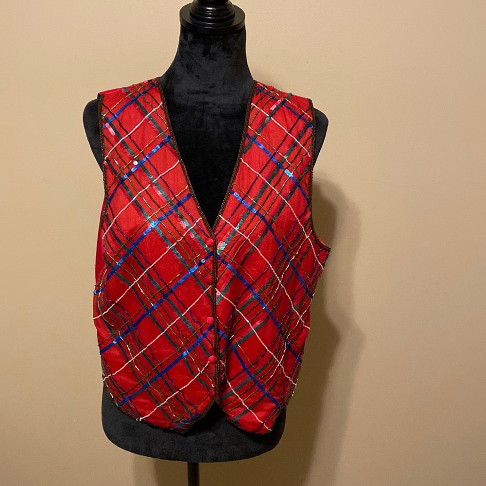Just Fabulous sequin Christmas vest